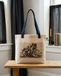 Canvas Bag with Putti and Goat Print 35*45