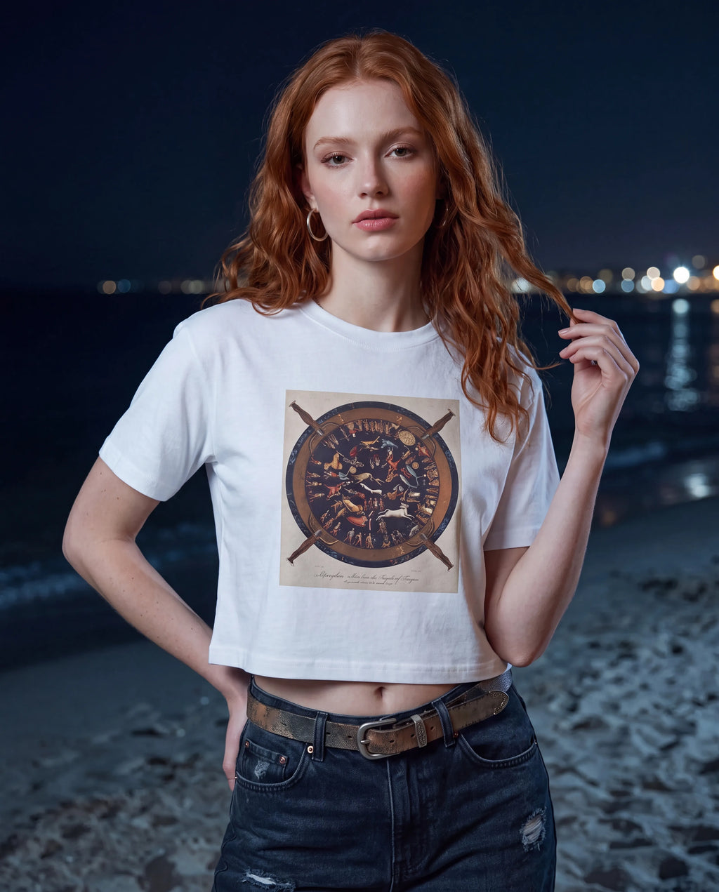 Women's Crop Top Dendera Temple Zodiac Themed