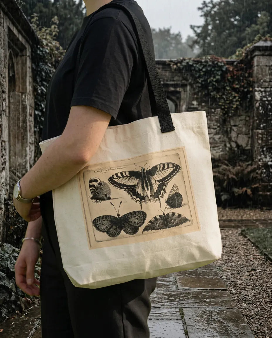 Canvas Bag with Entomology Illustration 35*45