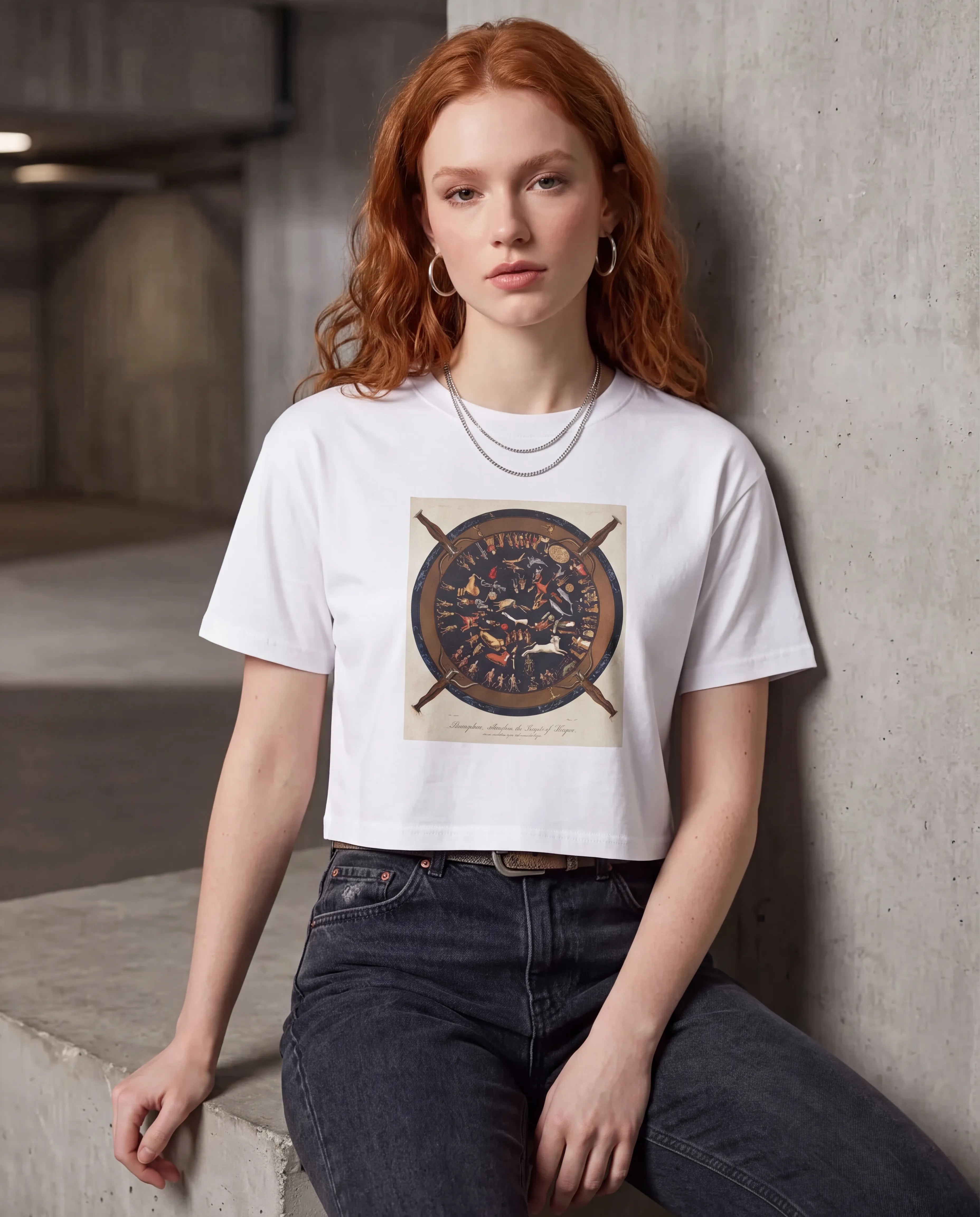 Women's Crop Top Dendera Temple Zodiac Themed