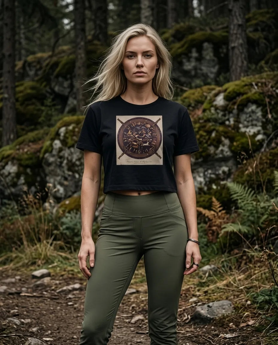 Women's Crop Top Dendera Temple Zodiac Themed