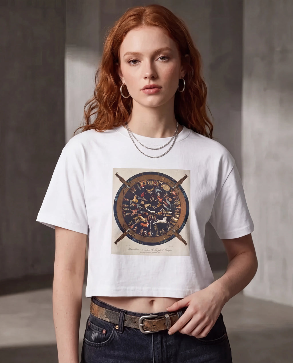 Women's Crop Top Dendera Temple Zodiac Themed