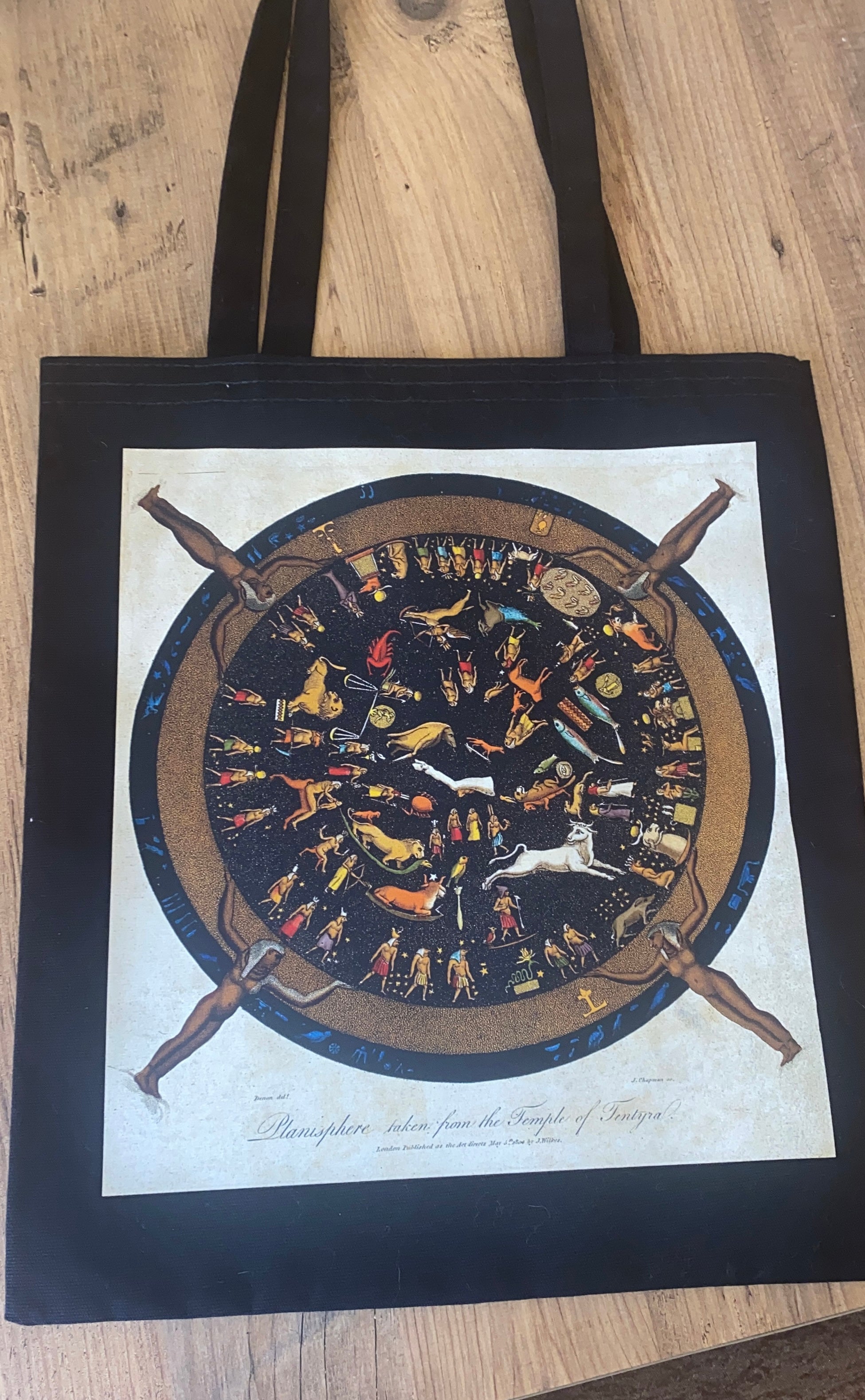 Black Canvas Tote Bag Egyptian Mythology 35*40